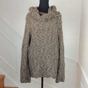 VINTAGE JAEGER Camel Hair‎ & Wool Knit Sweater | Convertible Portrait Neck L